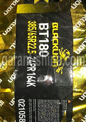 Blacklion BT180 (прицепная) 385/65 R22.5 164K 24PR - Фото этикетки на упаковке